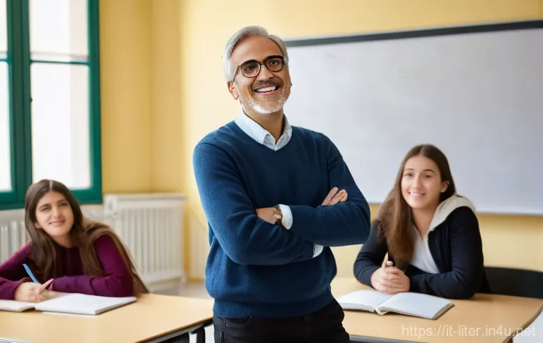 문해교육사와 직업 만족도 연구 결과 - **"The Spark of Understanding in an Italian Classroom"**
    A vibrant scene in a modern adult educa...