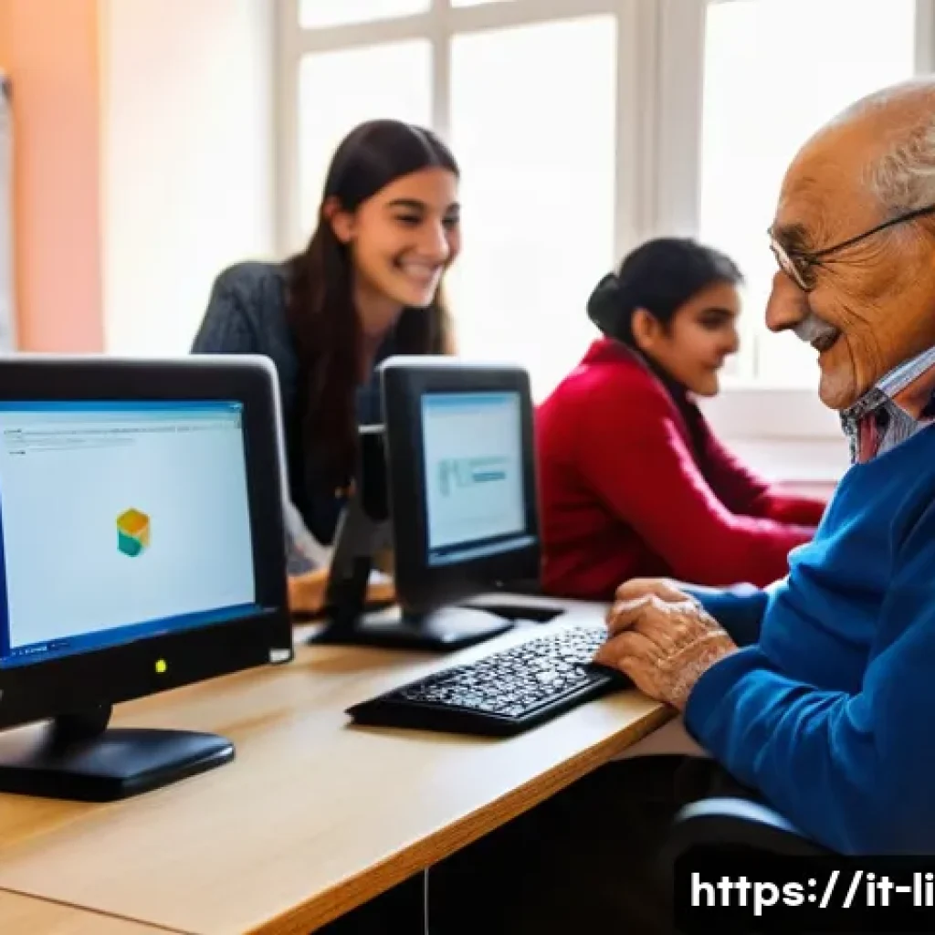 문해교육사와 직업 만족도 성공 사례 - **Digital Empowerment in an Italian Classroom:** A diverse group of adult students, ranging from you...