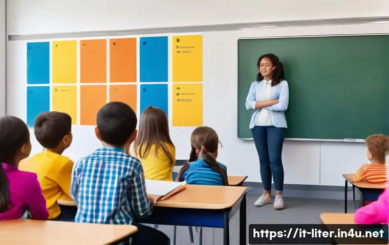 문해교육사 관련 서적 추천 - **Prompt 1: The Empathetic Educator Fostering Curiosity in a Modern Classroom**
    "A diverse group...