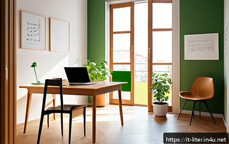문해교육사와 학습 목표 성공 성공 사례 - A bright and organized Italian study room with natural sunlight streaming through a window, featurin...