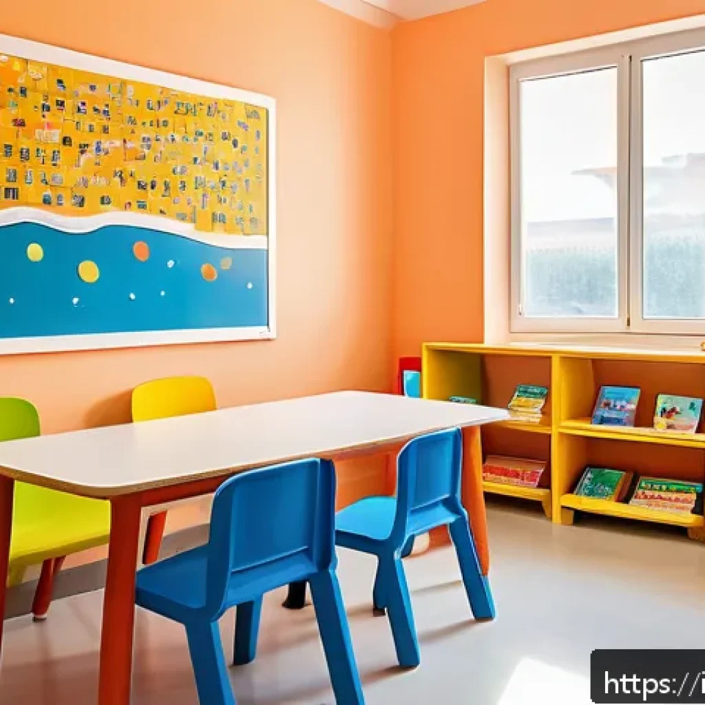 문해교육사 실무 중심 과목 - A cozy, colorful Italian classroom setting designed for children, featuring a vibrant reading corner...